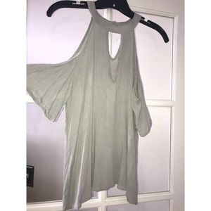 Sage Green Off-The-Shoulder Top